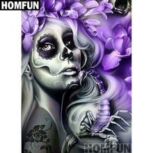 Homfun quadrado completo/broca redonda 5d diy pintura de diamante "pintado flor beleza" bordado ponto cruz 3d decoração de casa presente a00992 2024 - compre barato