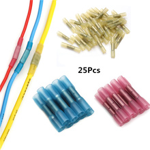 25PCS Heat Shrink Terminal Insulated Butt Electrical Splice Wire Connectors Cable Crimp Terminal Connector AWG 22-10 Kit 2024 - buy cheap