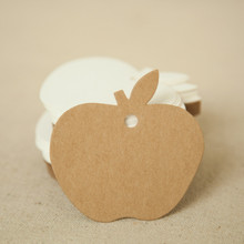 50 pcs Da Apple Forma Do Vintage Adesivos Kraft Etiqueta Da Etiqueta DIY Feito À Mão Para O Presente Bolo Baking Vedação tag Do Cair 2024 - compre barato