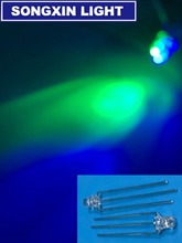 100Pcs 3mm LED Bi-Color BLUE and GREEN Common Anode Round Transparent 20mA LED Light Emitting Diode bicolor BLUE/GREEN 3V 2024 - buy cheap