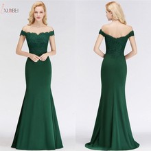 Mermaid Elegant Long Prom Dresses 2021 Applique Off Shoulder Prom Gown Gala vestidos de festa Longo New 2024 - buy cheap