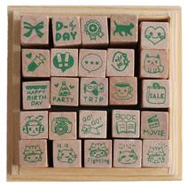 25 unids/caja divertida de goma de madera diario de amor vida feliz mariposa corazón bebé DIY sello para decoración Scrapbooking QB676994 2024 - compra barato