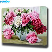 5d diy Diamond Painting peony flower pinting Cross Stitch Full square drill resin Diamond Embroidery mosaic Kitchen Decoration, 2024 - buy cheap