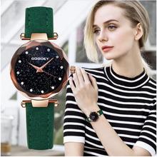 Gogoey-relojes de marca a la moda para mujer, pulsera de cristal de lujo, reloj de pulsera de cuarzo, reloj femenino negro 2024 - compra barato