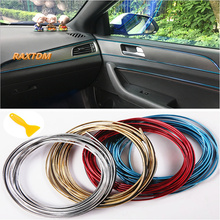 Tira decorativa para interior do carro 5m, linha de coroa reiz corolla vios yaris l toyota camry highlander rav4 2024 - compre barato