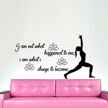 ZOOYOO I Am Not What Happened To Me Quote Wall Sticker Yoga Symnast Silhouette Sofa Background Home Decor 2024 - buy cheap