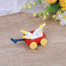 Carrito de madera para jugar a los bolos, casa de muñecas en miniatura para exteriores, accesorios de juguete, 1 unidad, 1:12 2024 - compra barato