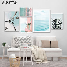 Tropical Ocean Beach Palm Tree Canvas Poster Landscape Wall Art Print Painting Nordic Decoration Picture Scandinavian Home Decor 2024 - buy cheap