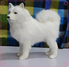 Simulación de husky de pie, 25x28 cm, modelo de polietileno y pelo, accesorios de decoración para el hogar, modelo d582 2024 - compra barato