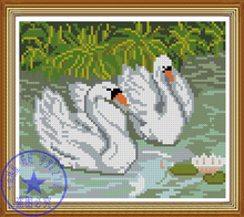 FREE delivery hot selling Top Quality counted cross stitch kit swan mate lover couple swans in lake 2024 - buy cheap