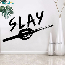 Slay Lip Makeup Brush Creative Cool Design Make Up Lovers Decor Beauty Salon Grooming Decal Girl's Room Tables Decoration B989 2024 - buy cheap