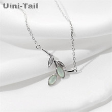 Женское Ожерелье Uini-Tail, украшение из стерлингового серебра 925 пробы в виде зеленого листа, оригинальный дизайн, ED218 2024 - купить недорого