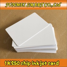 50 шт., пластиковые белые ПВХ-карты для струйной печати с S50 ISO RFID для принтера Epson Canon 2024 - купить недорого