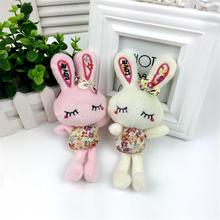 Small Plush Pendant of Long Feet Cotton Prints Loving Heart Rabbit Plush Toys 2024 - buy cheap