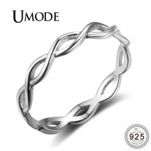 UMODE Luxury Brand Women Wave Wedding 925 Sterling Silver Rings Accessories anillos plata 925 para mujer jewellery ULR0468 2024 - buy cheap