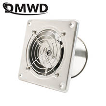 Вытяжной вентилятор DMWD, 4 дюйма, из нержавеющей стали, для туалета, кухни, ванной комнаты, настенного вентилятора для окон 2024 - купить недорого