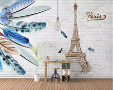 beibehang wall papers home decor 3d wallpaper Bedroom wall wallpaper simple Paris bicycle flower wallpaper papel de parede 3d 2024 - buy cheap