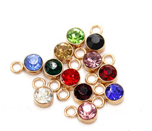 50pcs 6mm Steel/Gold Color Stainless Steel Small Birthstone Floating Hang Charms Pendant Fit For Necklace Women Jewelry 2024 - buy cheap