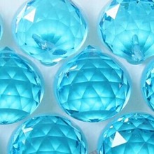 260pcs/lot 20mm aquamarine crystal prism ball machine cut glass chandelier parts suncatchers prism drops 2024 - buy cheap