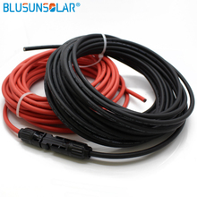2 pec/lot SolarCable PV Wire Extension with SOLAR Connector Solar PV Cable Copper Wire 6/4/2.5 mm2 10/12/14 AWG 2024 - buy cheap