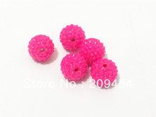 20mm 100pcs/lot  Hotpink Solid Resin Rhinestone Ball Beads,Chunky Beads For Kids  Jewelry Making 2024 - buy cheap