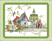 The bird's home cross stitch kit flower pet 18ct 14ct 11ct printed canvas DMC color cotton thread embroidery DIY handmade 2024 - buy cheap