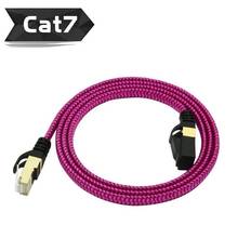 Плоский кабель Ethernet CAT7 10G, нейлоновый Плетеный позолоченный и экранированный разъем RJ45, оболочка для модемной сети маршрутизатора, 2 метра 2024 - купить недорого