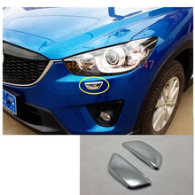 Alta qualidade corpo do carro frente cabeça luz da lâmpada limpa lavagem quadro vara abs chrome capa guarnição 2 pçs para mazda CX-5 cx5 2012 2013 2014 2024 - compre barato