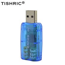 Tishric usb externo placa de som 5.1 3d estéreo microfone fone de ouvido adaptador de áudio usb a 3.5mm jack para mac computador android windows 2024 - compre barato