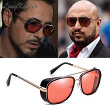 LongKeeper-Gafas de sol Steampunk, Tony Stark, Iron Man, Retro, cuadradas, Rojas, piloto, UV400 2024 - compra barato