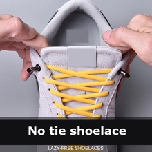 1 par sólido Color semicírculo los cordones de los zapatos de encaje elástico zapato que no se ata los cordones niños adultos rápido perezosos zapatillas de deporte cordón tiras de cordones de zapatos 2024 - compra barato