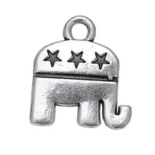 Meu formato antigo prata banhado a patriótico gop elefante público orgulho de ser americano diy pulseira charmoso 30 peças 2024 - compre barato