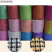 ZOTOONE 5-10 yardas 2MM Diamante de boda estrás brillante embellecedor de malla 24 filas Base de plástico decoraciones de fiesta pastel cinta Strass DIY 2024 - compra barato