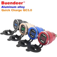 Buendeer Quick Charge 3.0 Dupla UE USB Motocicleta Impermeável USB Voltímetro Para BMW DIN Para USB Plug Moto Isqueiro adaptador 2024 - compre barato