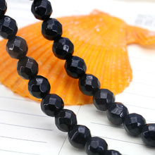 New sales Beautiful 9mm Facet  black chalcedony  round shape loose beads Fit DIY fashion bracelet necklace jewelry gift 2024 - buy cheap