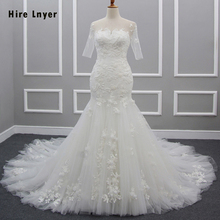 HIRE LNYER, новый дизайн, женское платье на пуговицах, почетное белое свадебное платье невесты с юбкой-годе, свадебные платья 2024 - купить недорого