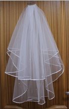 Hot Sale New Design 2T White Wedding Bridal With Veil Satin Edge Comb Elbow Veils 2024 - buy cheap