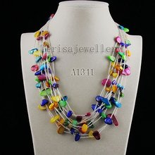 beautiful girl's jewelry mixes color shell necklace 11pcs 20inch new women's jewelry Christmas gifts luck jewelry A1341 2024 - buy cheap