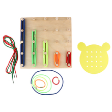 Детский деревянный геосборд, Геометрическая математика, обучающий инструмент, детские дошкольные Игрушки для раннего обучения по системе Монтессори, развивающая игрушка-пазл 2024 - купить недорого