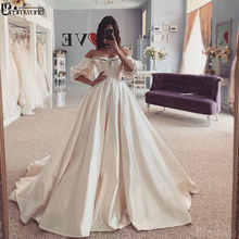 vestido de novia Boho Wedding Dress Sweetheart Off the Shoulder Satin Ball Gown Wedding Dresses 2020 Bride Dress 2024 - buy cheap