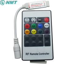 Mini controle de led rgb smd5050, controlador sem fio 6a com controle remoto e tomada cc para controle de interrupção, luz de led, 12v, 10 peças