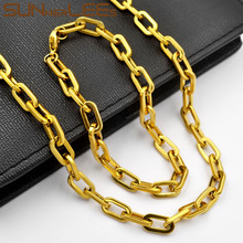 SUNNERLEES Stainless Steel Necklace Bracelet Set 6.5mm Geometric Link Chain Silver Color Gold Plated Men Women Jewelry SC96 S 2024 - buy cheap
