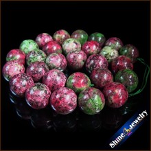 Wholesale Natural 14mm Round Brilliant Shape Red and Green Zoisite Stones Loose Beads Strand  15"  Free shipping 2024 - buy cheap