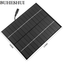 BUHESHUI 5,2 Вт 12В Солнечная батарея поликристаллическая солнечная панель + DC 5521 кабель для зарядки аккумулятора исследование 165*210 мм 2 шт Бесплатная доставка 2024 - купить недорого