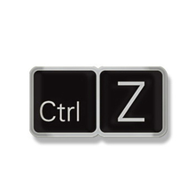 Клавиатура с эмалированными контактами Ctrl Z, отменный значок, мини-брошь с двумя кнопками, милый забавный аксессуар для сумки 2024 - купить недорого