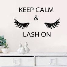 Keep Calm and Lash On Quote Wall Stickers Eye Eyelashes Lashes Extensions Eyebrows Brows Beauty Salon Decor Wall Decals Z853 2024 - buy cheap