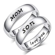 Fashion Titanium Steel Mom Son I Love You Carved Letter Finger Ring Mother's Day Jewelry Gift 2024 - buy cheap