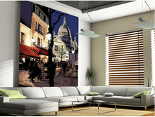 Custom art wallpaper,Montmartre in Winter,3D retro cartoon murals for living room bedroom kitchen restaurant  wall wallpaper 2024 - buy cheap