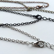 50pcs/lot 60cm Bronze/black/Cooper/Silver Color Jewelry Long Link Chains Necklace With Lobster Clasps Factory Price 2024 - buy cheap