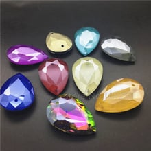 TopStone-diamantes de imitación para coser, 10x14, 13x18, 20x30mm, colores, cristal de costura 2024 - compra barato